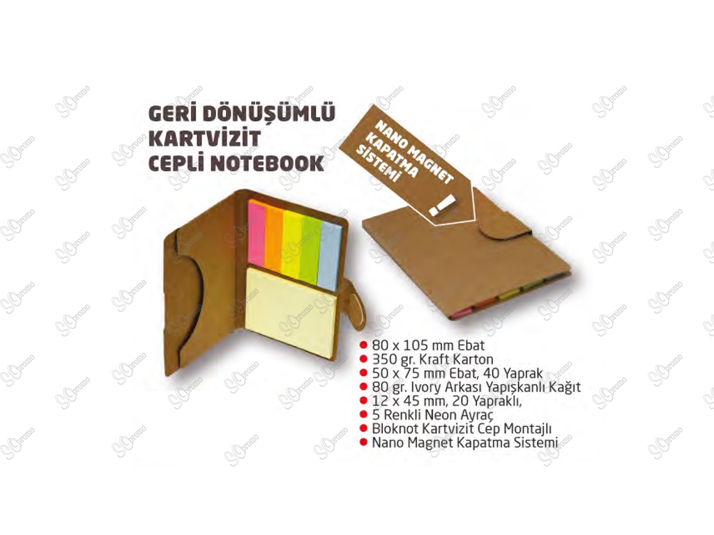 Geri Dönüşümlü Cepli Notebook